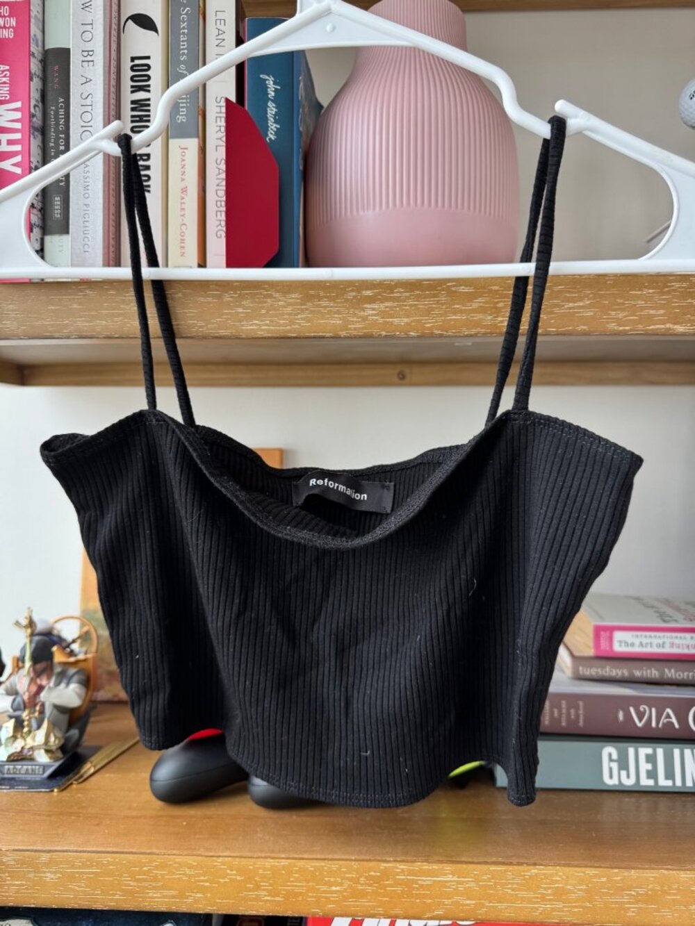 Reformation Black Ribbed Camisole